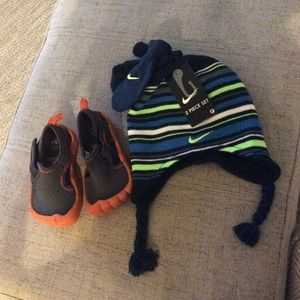 Nike Hat And Mitten Set & Speedo Shoes